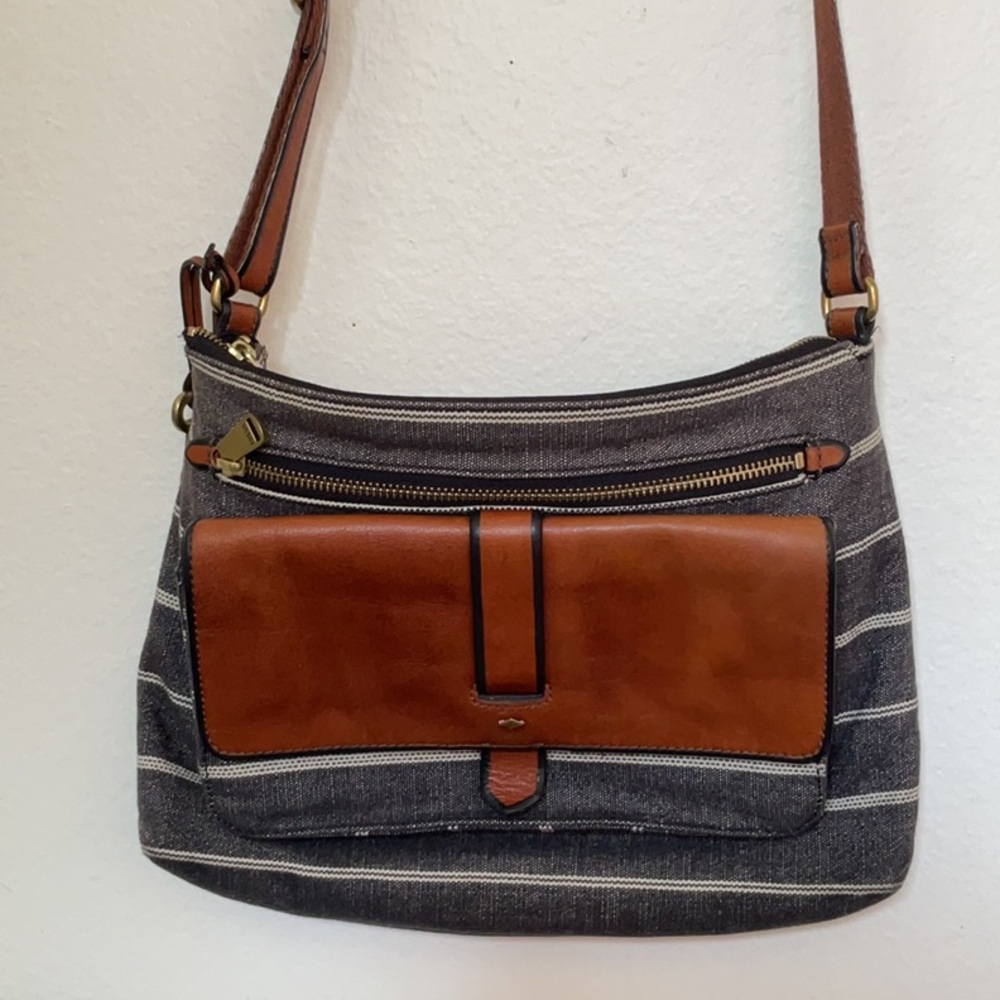 Fossil Kinley Horizontal Striped Crossbody Purse